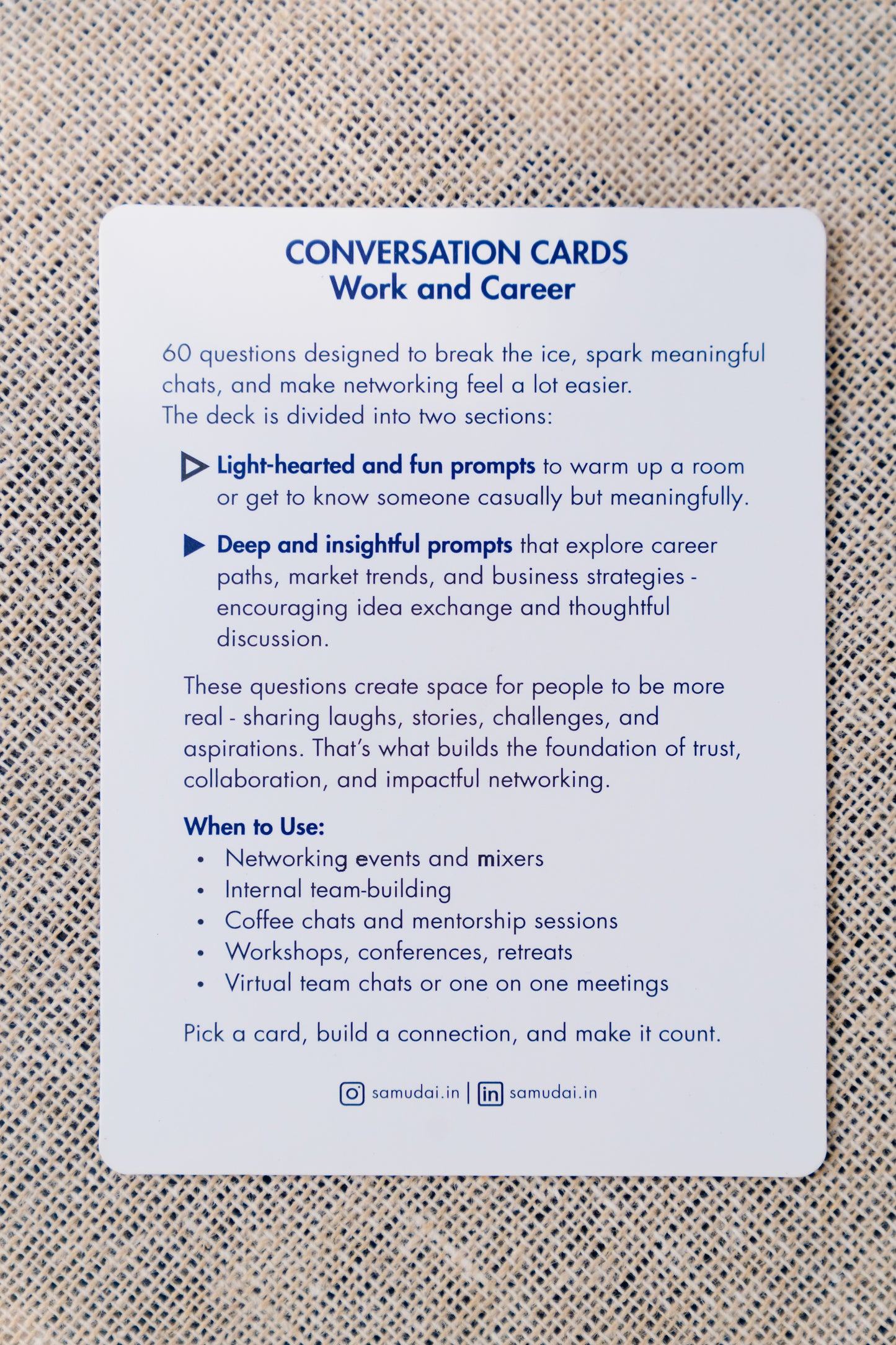 Conversation Cards - work and career