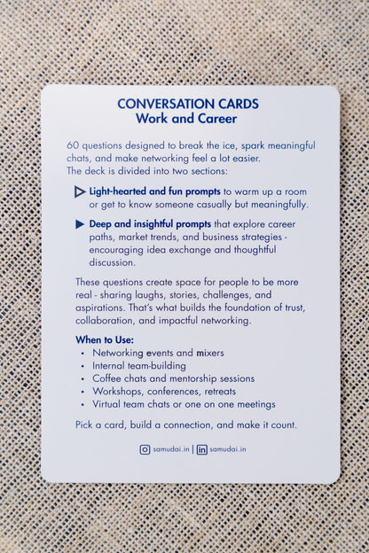 Conversation Cards - work and career