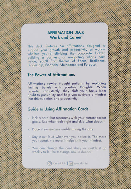 Affirmation Cards - work and career